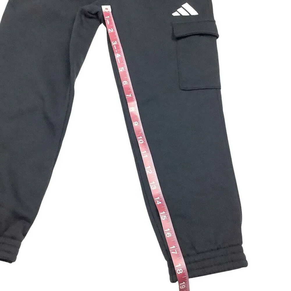 Adidas 2 Piece Set Boys Size 6 Blue Long Sleeve Cotton Tee Black Cargo Jogger